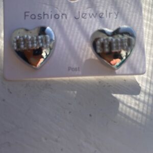Elegant Silver Heart Earrings